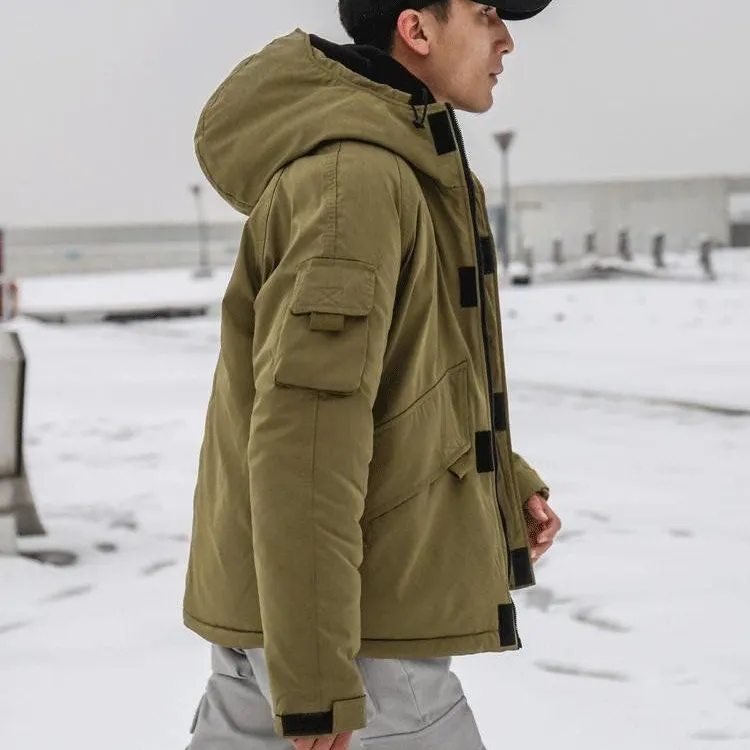 Monochrome Hooded Pocket Parka