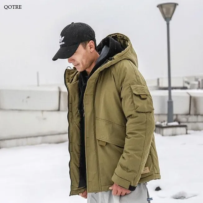 Monochrome Hooded Pocket Parka