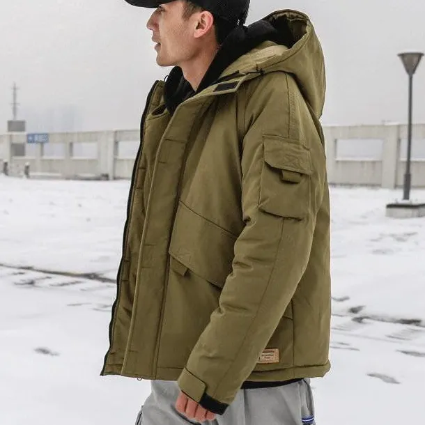 Monochrome Hooded Pocket Parka