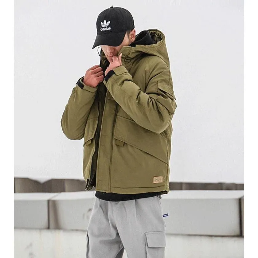 Monochrome Hooded Pocket Parka