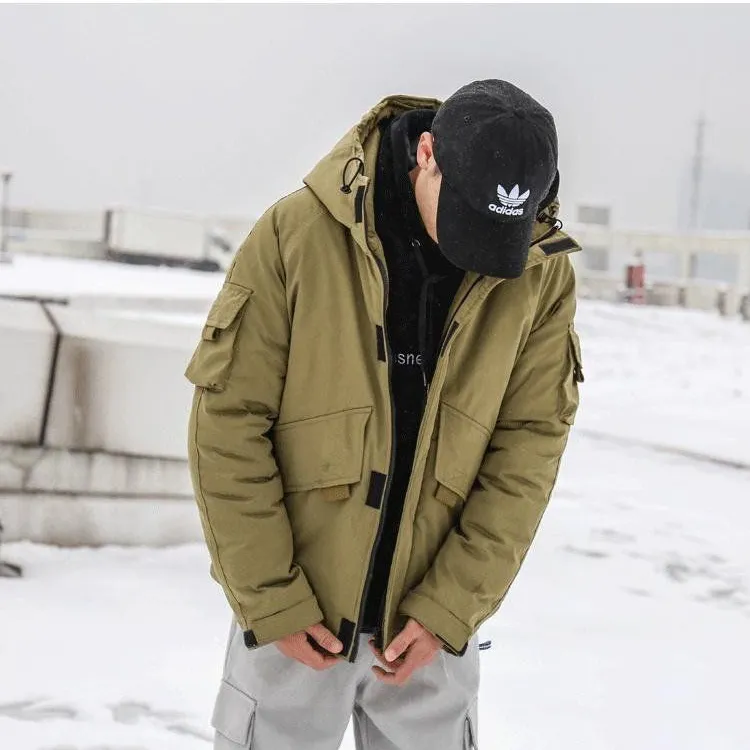 Monochrome Hooded Pocket Parka