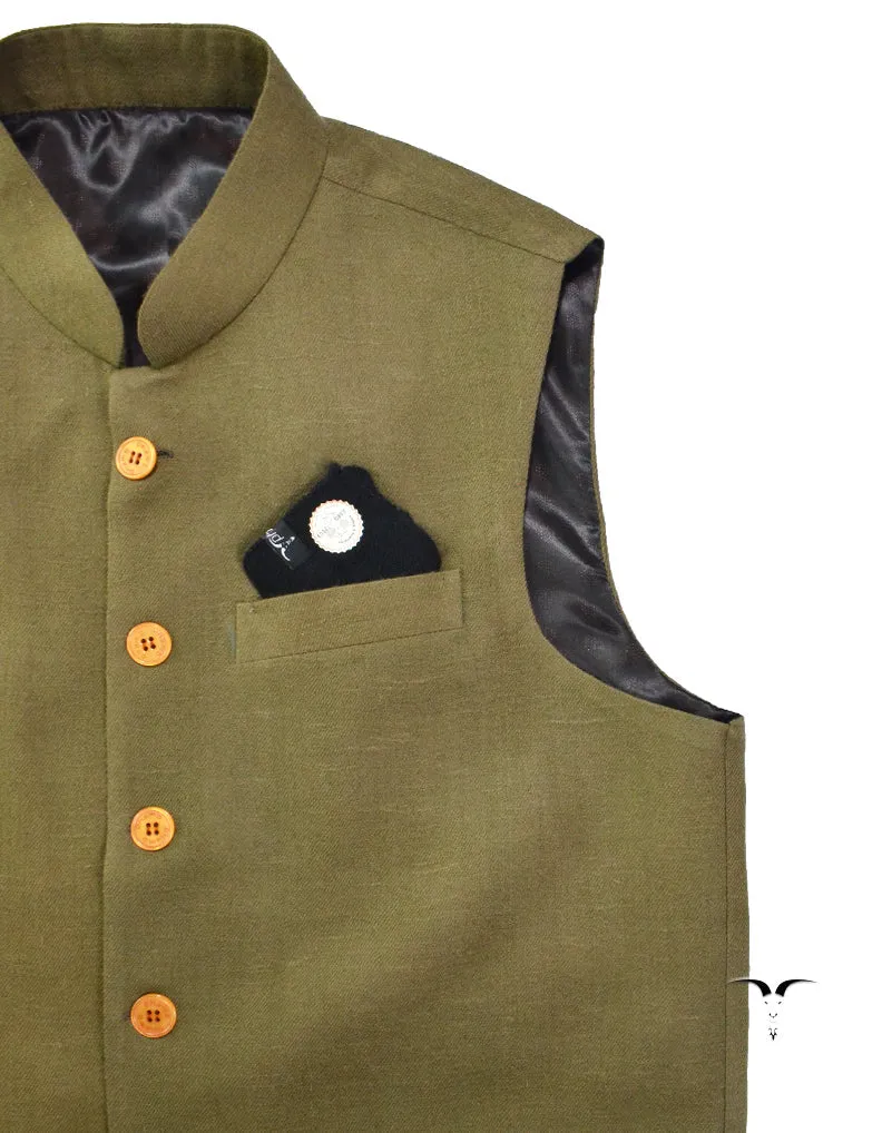 Natural Pashmina Nehru Jacket 5535