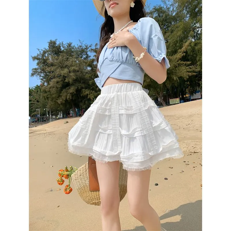 Niche High-Waisted Pleated Fairy Fluffy Skirt