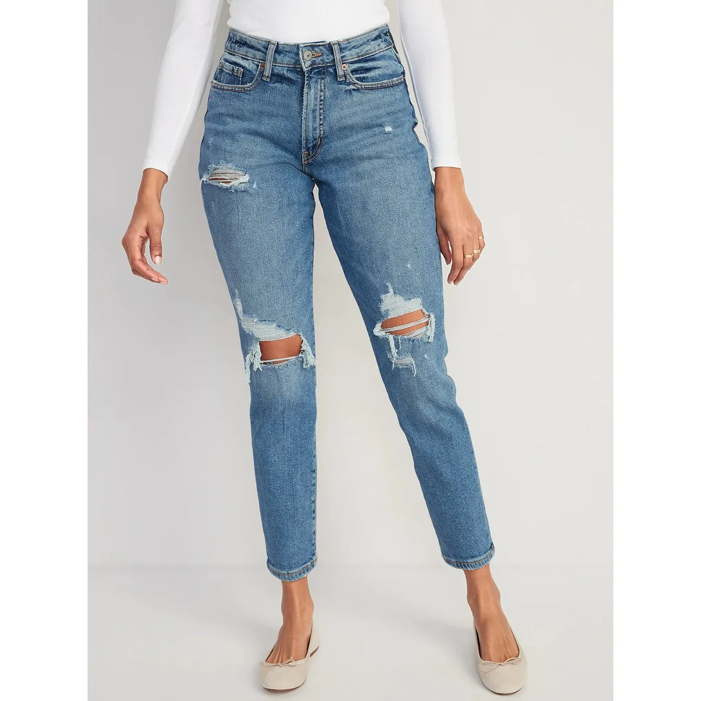 ON High Waist Curvy Ripped Jeans