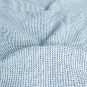 Organic Cotton Stretch Thermal Waffle Knit - Blue Heaven