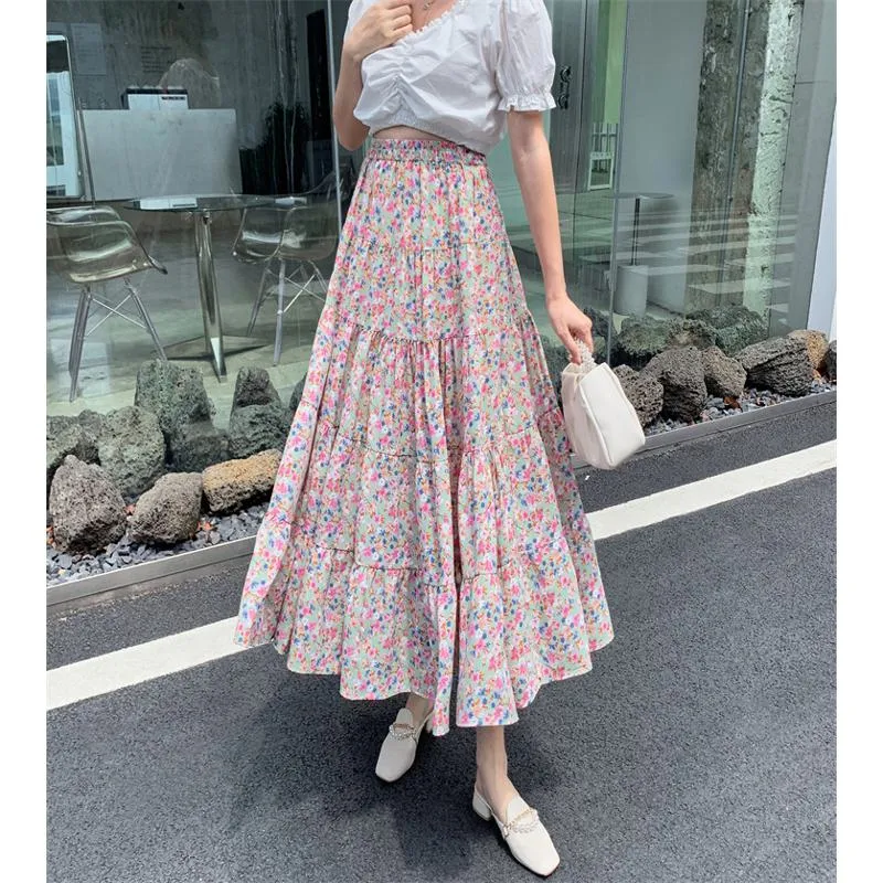 Patchwork Floral Full Skirt Fairy Mesh Skirt