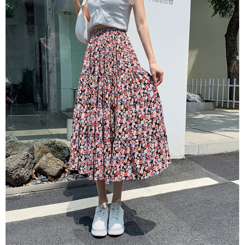 Patchwork Floral Full Skirt Fairy Mesh Skirt