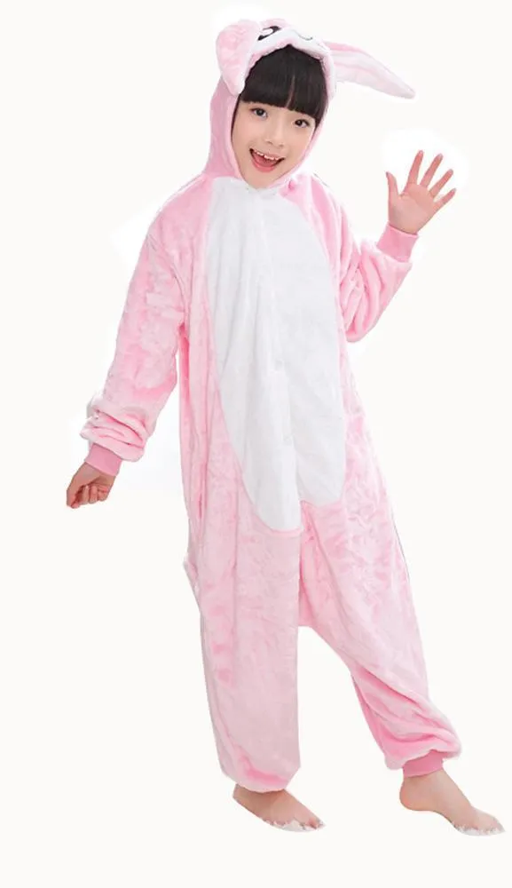 Rabbit Hooded Kigurumi Onesies Pajamas Easter Costume For Kids