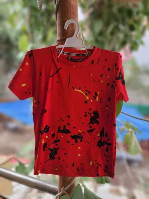 Red Painted Style T Shirt