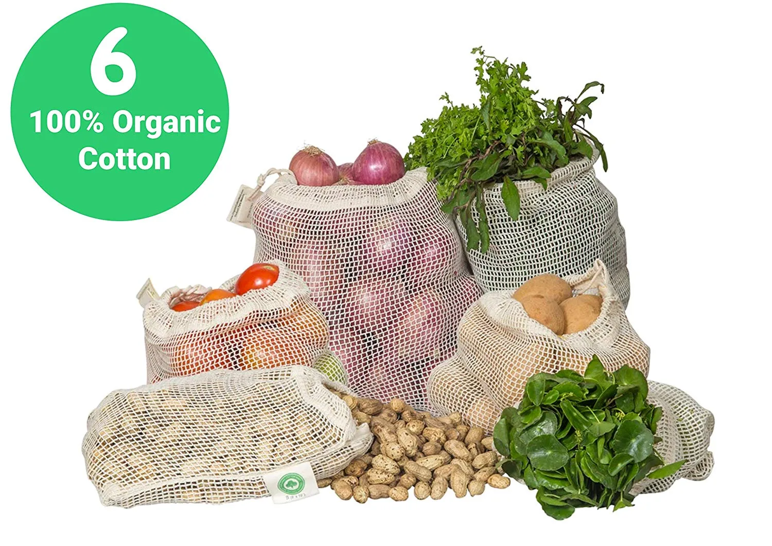 Reusable Cotton Mesh Produce Bags - Organic Cotton Mart