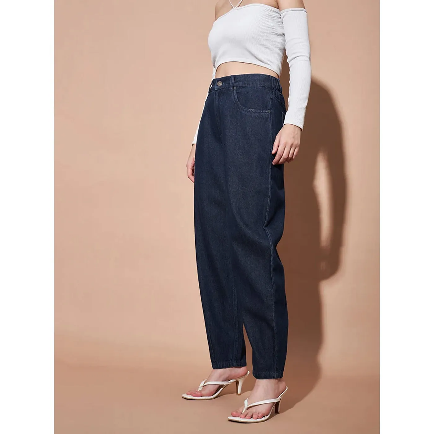 Rinse Wash High Rise Balloon Jeans