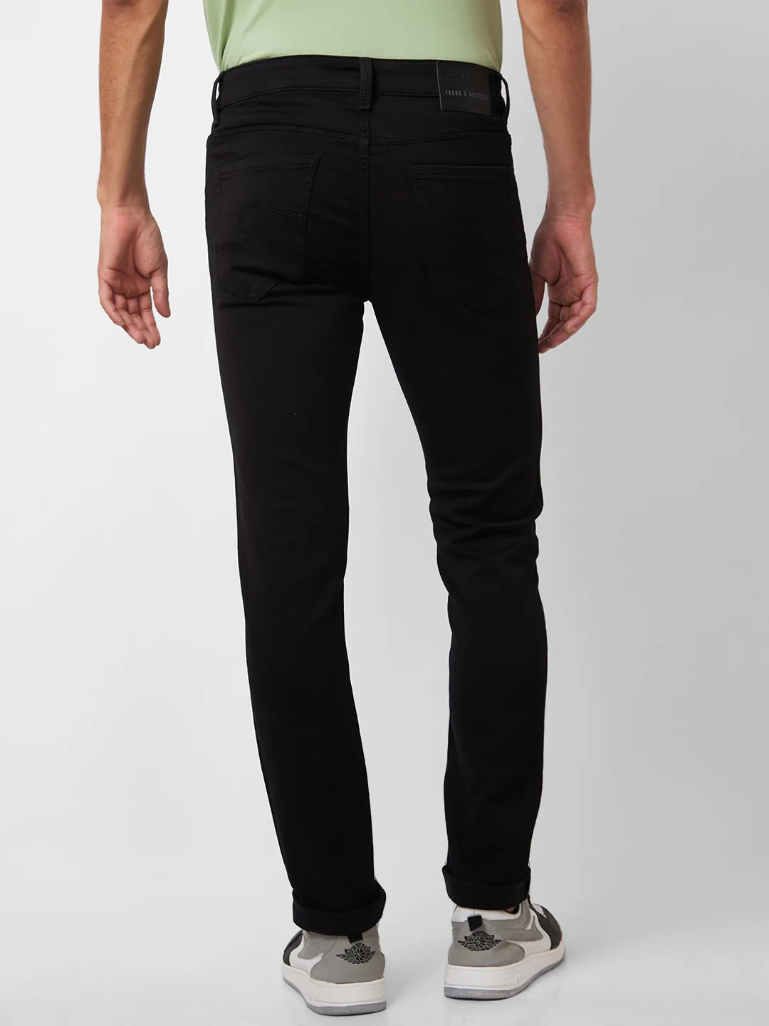 Spykar Low Rise Skinny Fit Black Jeans For Men