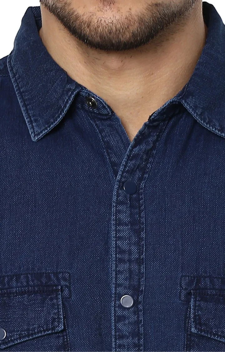 Spykar Men Blue Cotton Casual Shirt