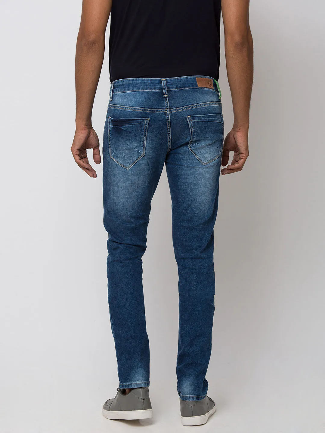 Spykar Men Blue Cotton Slim Fit Jeans (Gym Jeans)