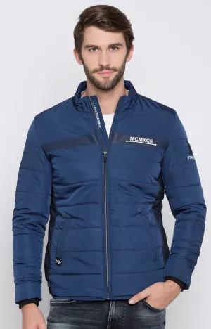 Spykar Men Blue Solid Regular Jacket