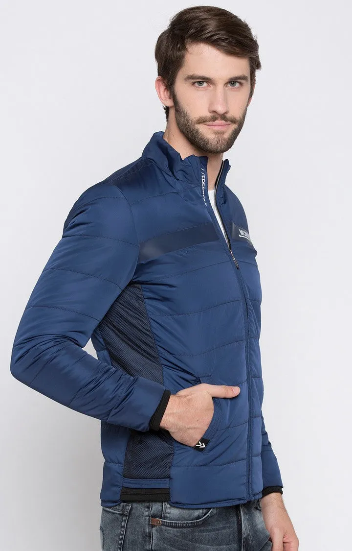 Spykar Men Blue Solid Regular Jacket