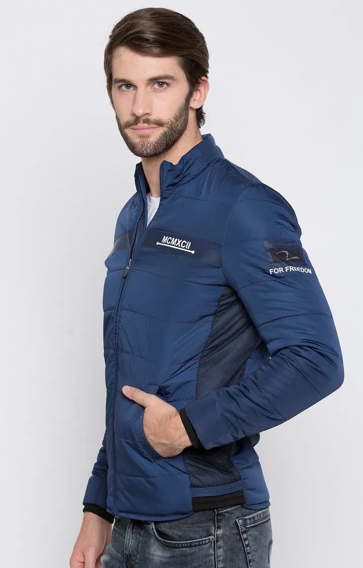 Spykar Men Blue Solid Regular Jacket