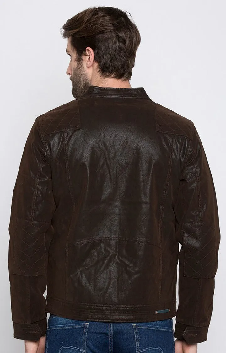 Spykar Men Brown Solid Regular Bomber Jacket