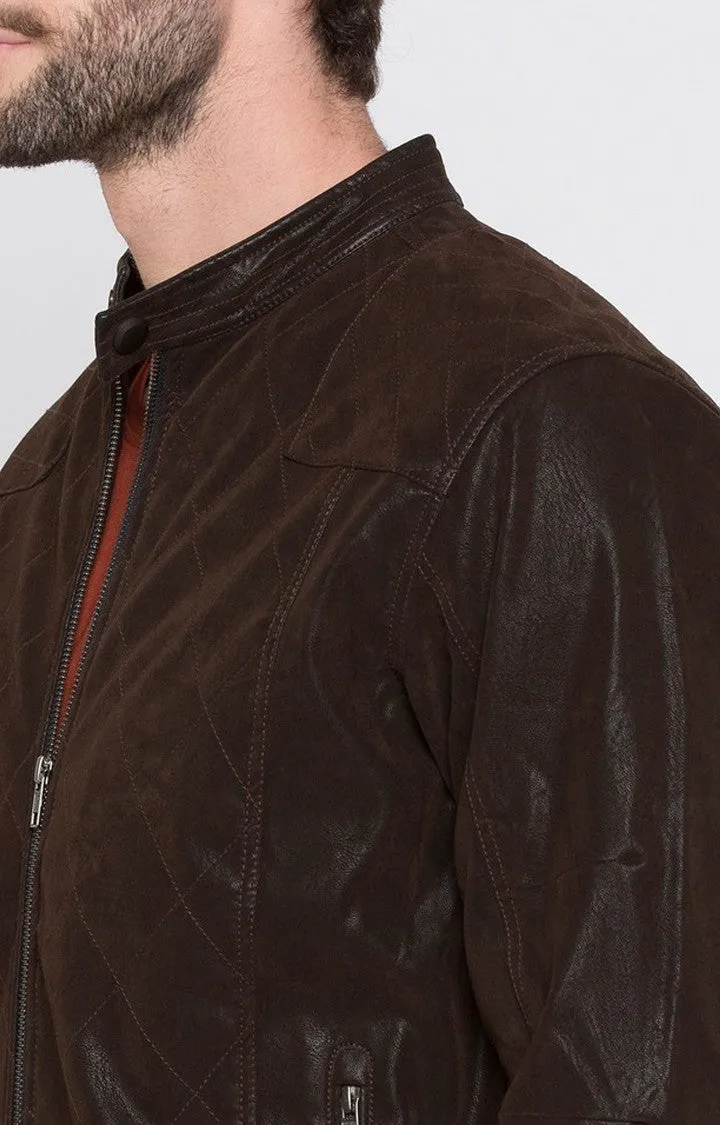 Spykar Men Brown Solid Regular Bomber Jacket