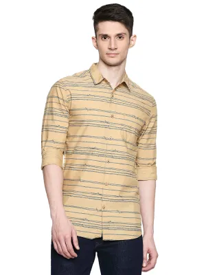 Spykar Men Cotton Khaki Shirt