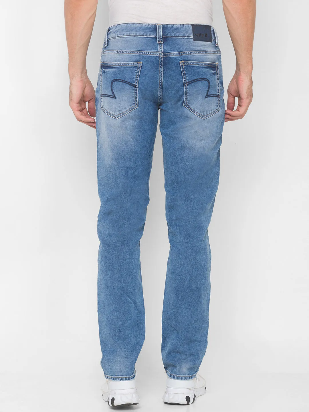 Spykar Men Mid Blue Solid Relaxed Mid-Rise Jeans (Ricardo)