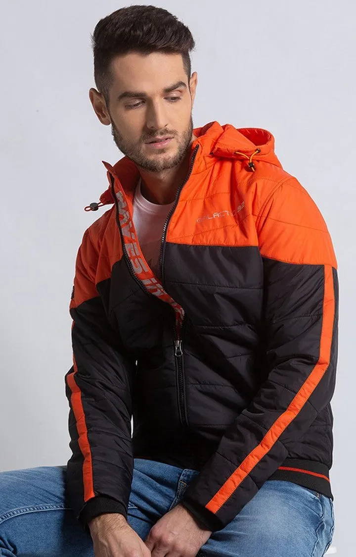 Spykar Men Orange Nylon Straight Fit Jacket