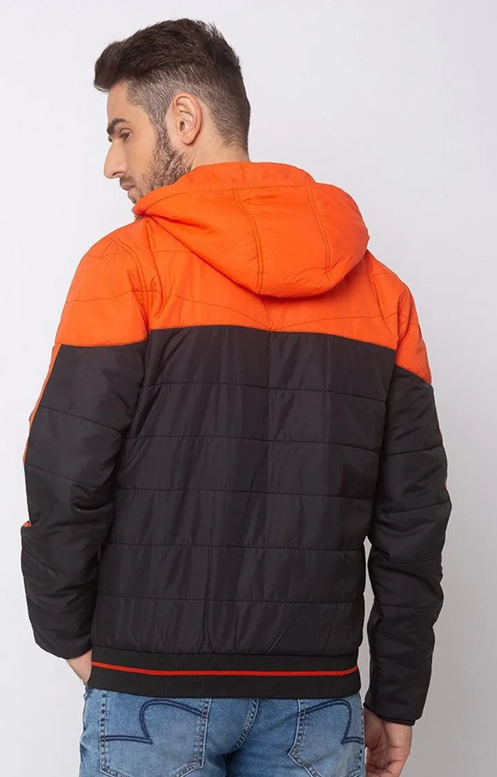 Spykar Men Orange Nylon Straight Fit Jacket