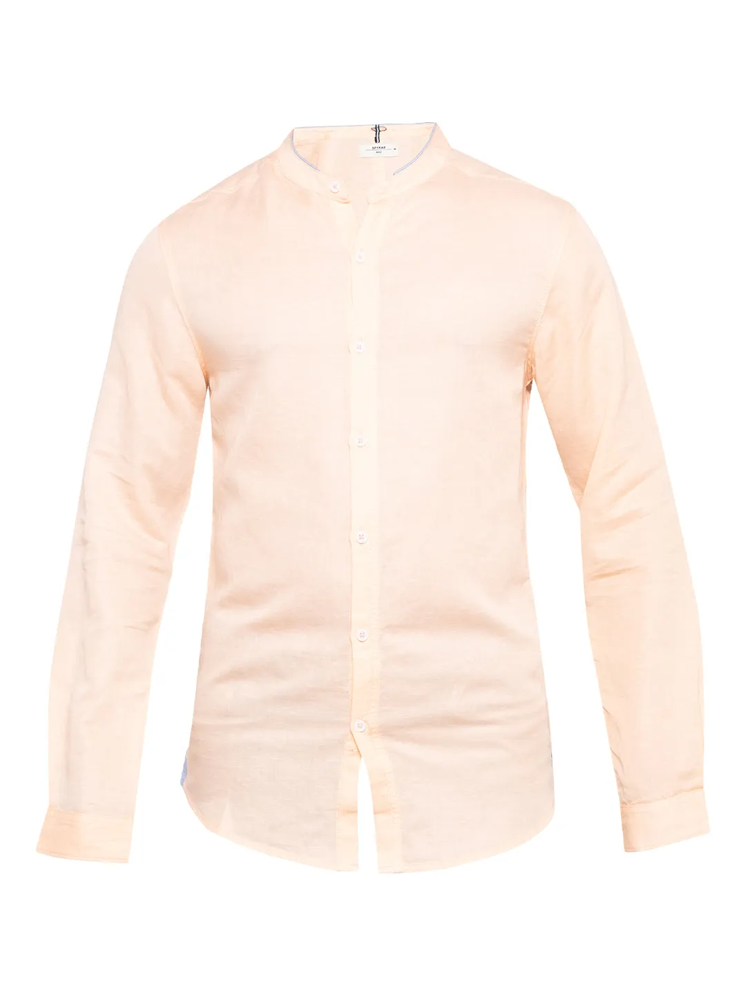 Spykar Men Peach Solid Slim Fit Casual Shirt