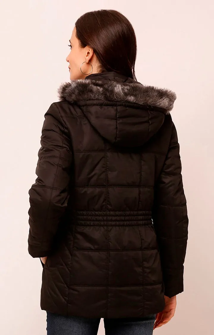 Spykar Women Black Solid Front Open Jacket