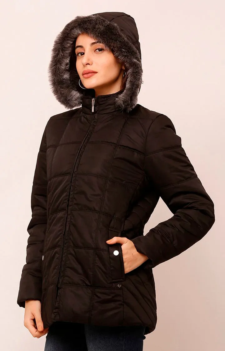 Spykar Women Black Solid Front Open Jacket