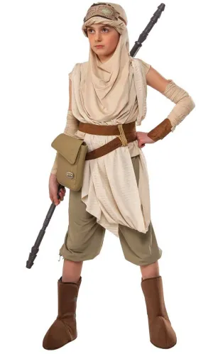 Star Wars The Force Awakens Rey Deluxe Girls Costume