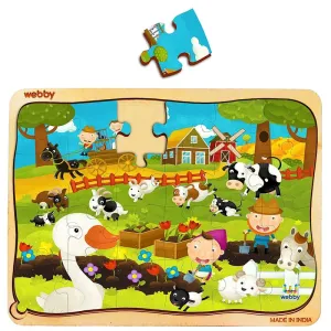 The Cartoon Farm Landscape Wooden Jigsaw Puzzle, 24pcs