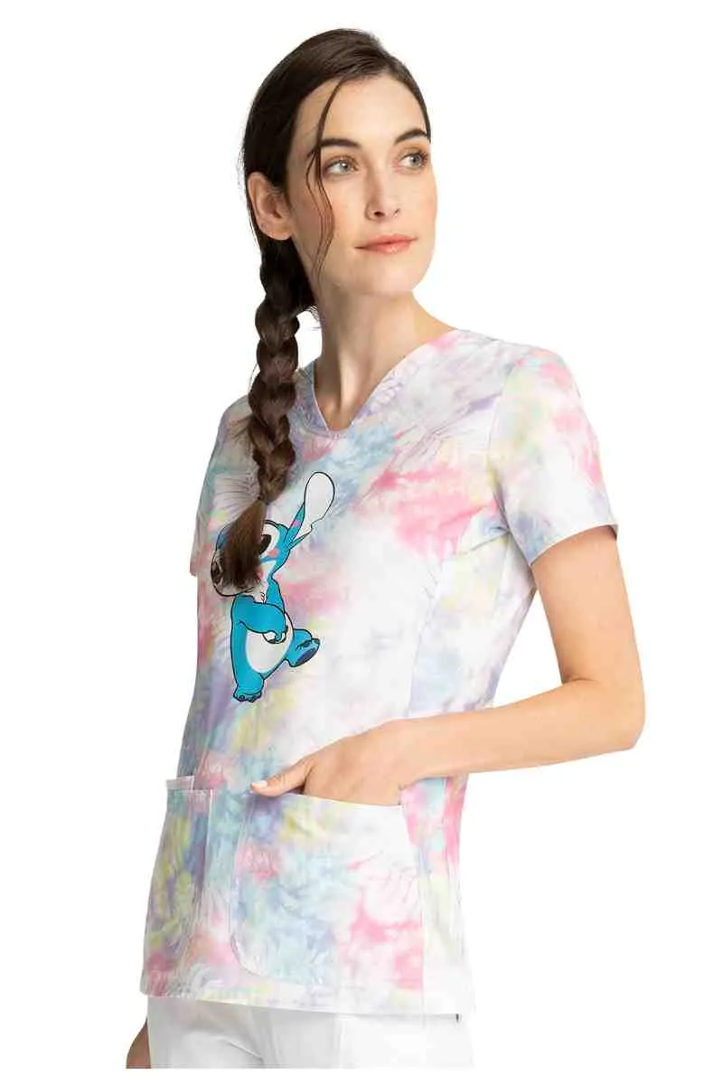 Tooniforms Women's Shaped V-Neck Print Top | Stitch Smooches