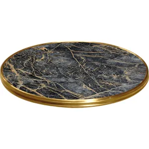 Werzalit Hospitality Table Tops - Round w Brass Edge