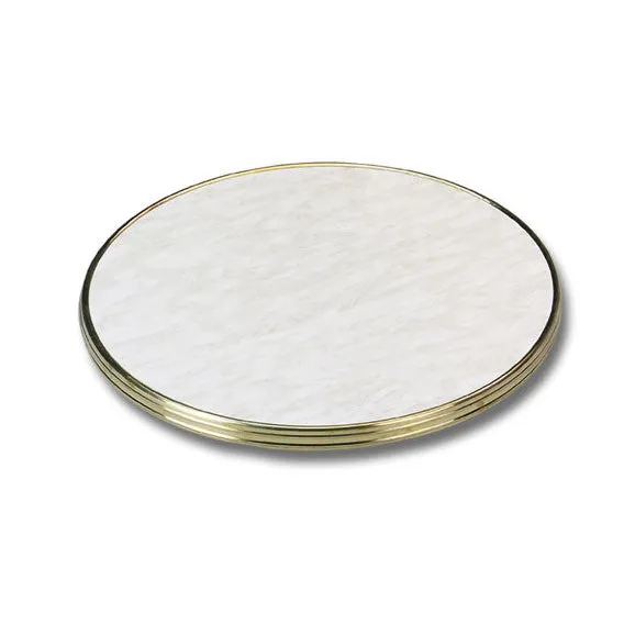 Werzalit Hospitality Table Tops - Round w Brass Edge