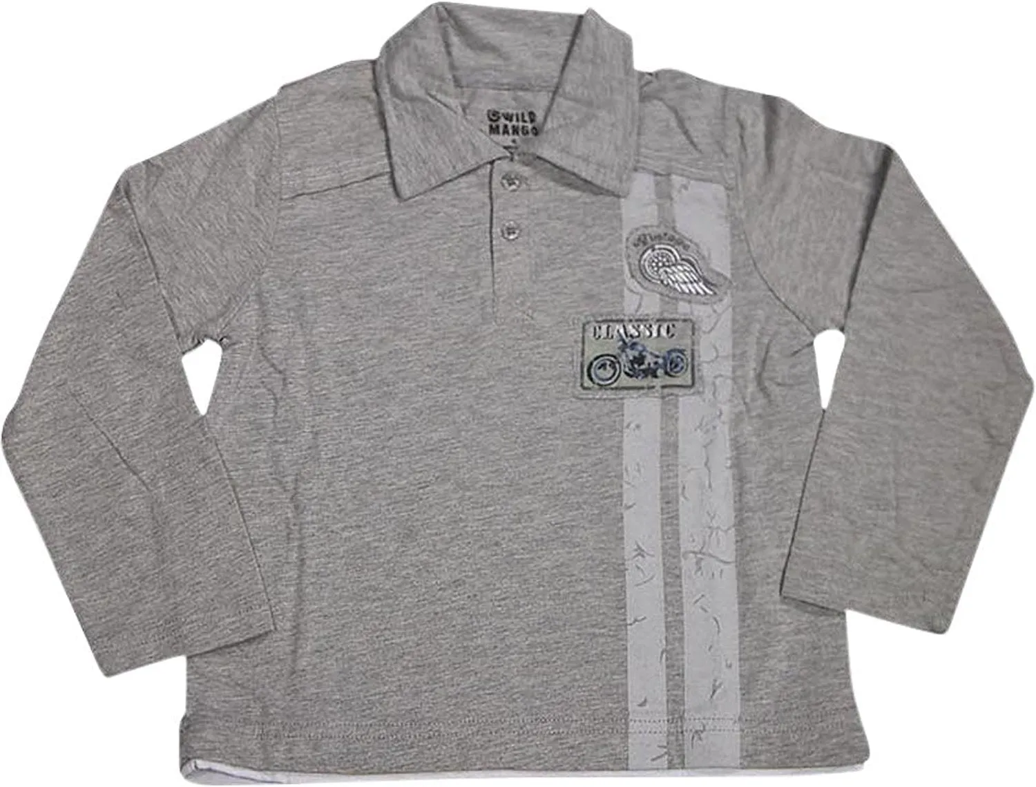 Wild Mango - Little Boys Long Sleeve Polo Tee Shirt