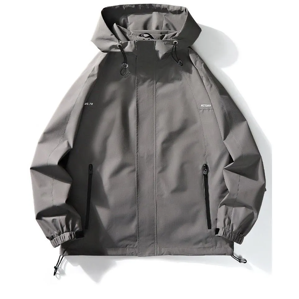 Windproof Versatile Workwear Style Raincoat Hooded Jacket