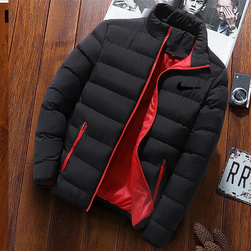 Winter Fashion New Men'S Zipper Stand Collar Cotton Jacketcasual Thickened Warm Parka Hip-Hop Street Men'S Jogging Sports Jacket