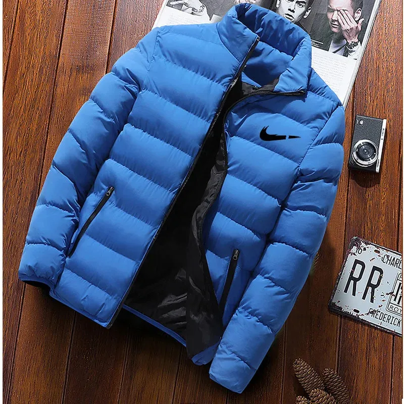 Winter Fashion New Men'S Zipper Stand Collar Cotton Jacketcasual Thickened Warm Parka Hip-Hop Street Men'S Jogging Sports Jacket