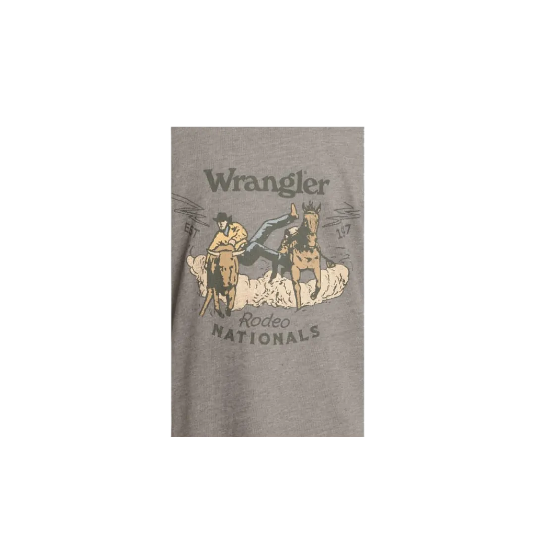 Wrangler Kid's Pewter Rodeo Nationals Logo Graphic Short Sleeve Grey T Shirt